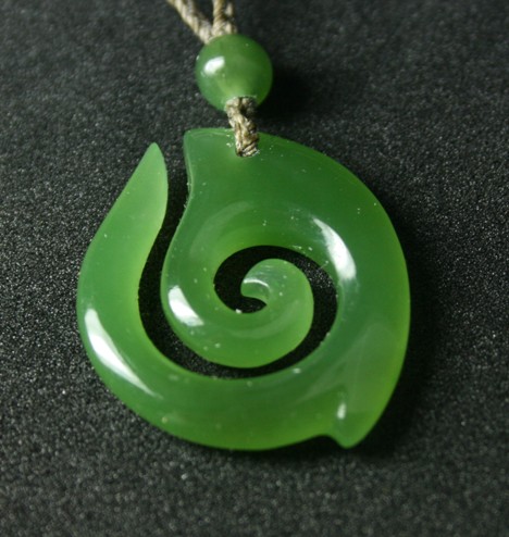 Open Koru jade pendant