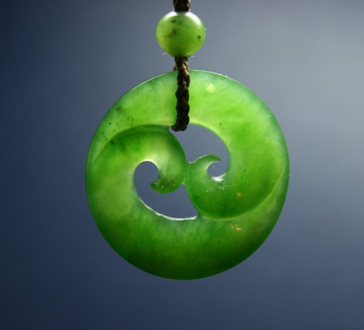 Double Koru jade pendant