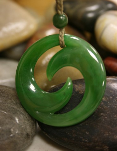 Double Koru jade pendant